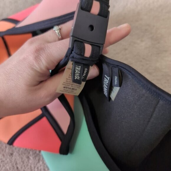 Triangl Beach Retro Mod 60s Scuba Strapless Two Piece Bikini Set S - Picture 3 of 4